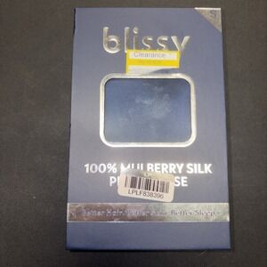 Blissy Standard 100% Mulberry Silk Pillowcase Navy Blue 20708